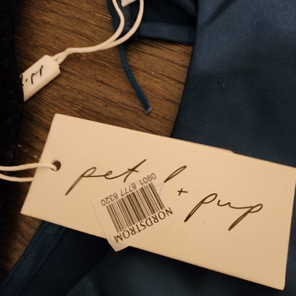 Petal & Pup Opal Tie Waist Long Sleeve Satin Minidress NWT Blue Size 4 - Picture 6 of 13